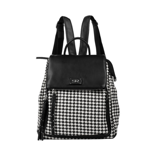 حقيبة ظهر منقوشة ثنائية اللون