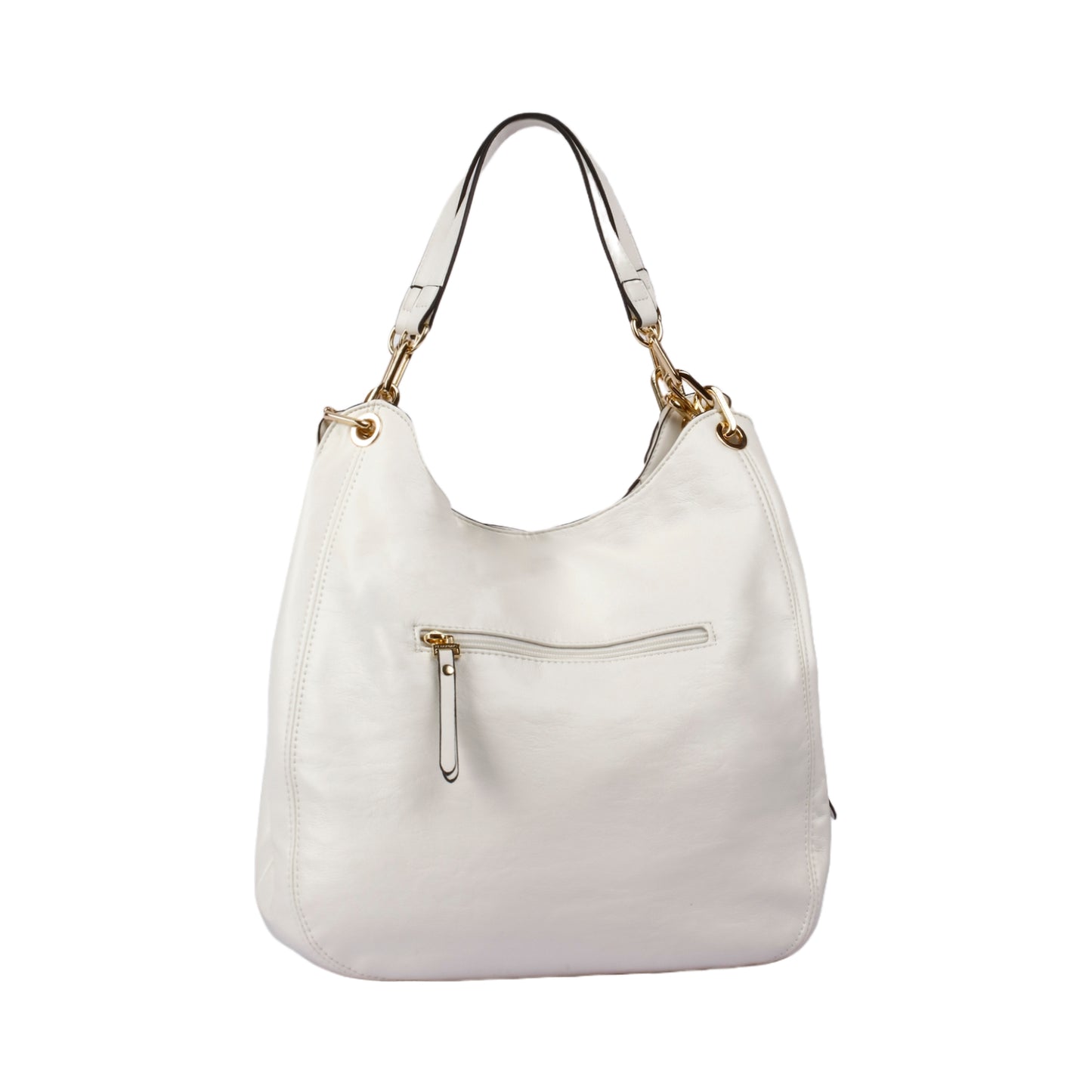 حقيبة يد أنيقة مع قلادة معدنية