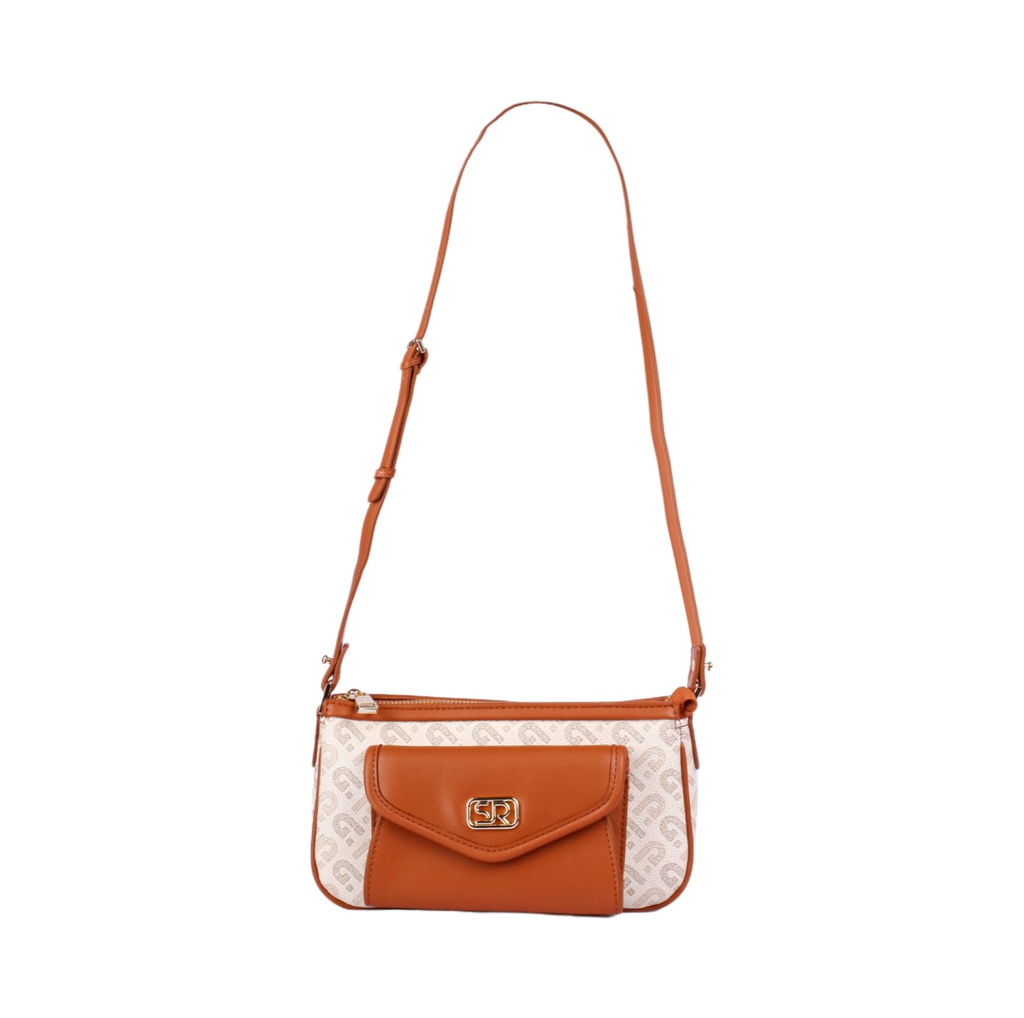 Printed Crossbody Bag with Front Flap Pocket