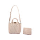 Ribbed Handbag with Inner Pouch