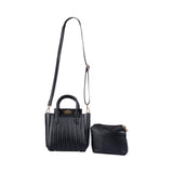 Ribbed Handbag with Inner Pouch