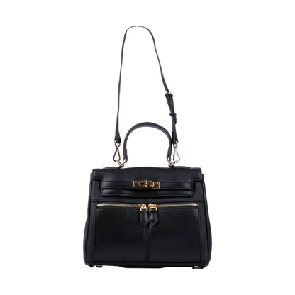 حقيبة يد بقفل لولبي مع جيوب أمامية