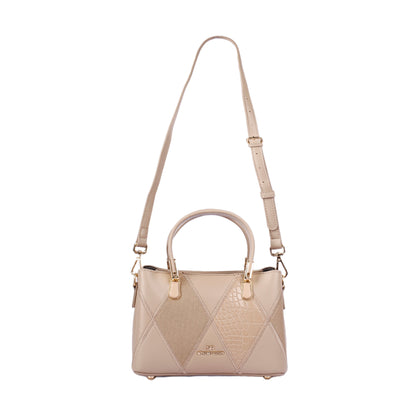 حقيبة يد جلدية مخيطة بمقبض إضافي