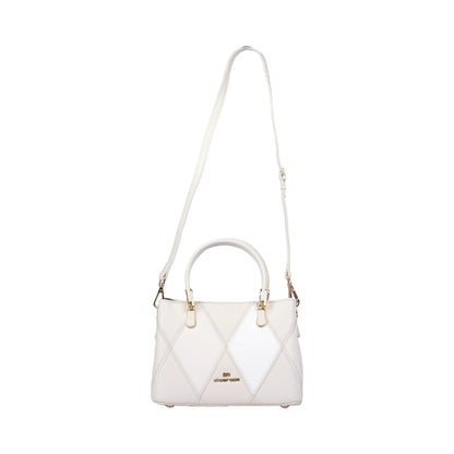 حقيبة يد جلدية مخيطة بمقبض إضافي