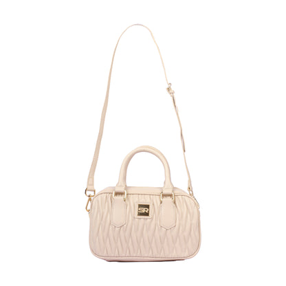 Stitched Leather Handbag with Strap