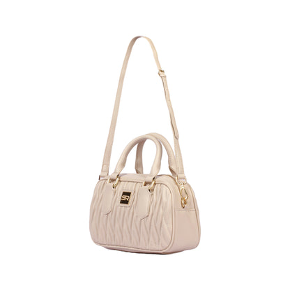 Stitched Leather Handbag with Strap