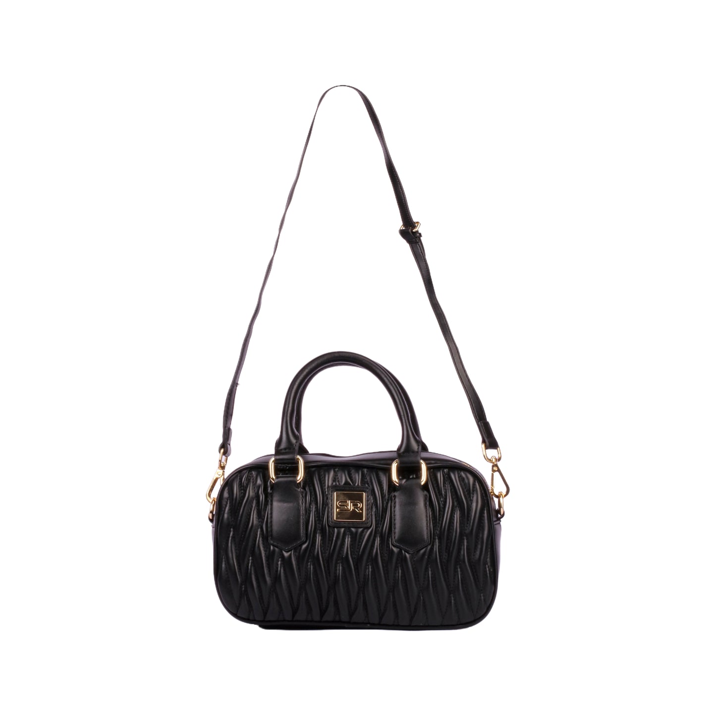Stitched Leather Handbag with Strap