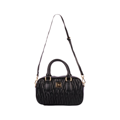Stitched Leather Handbag with Strap