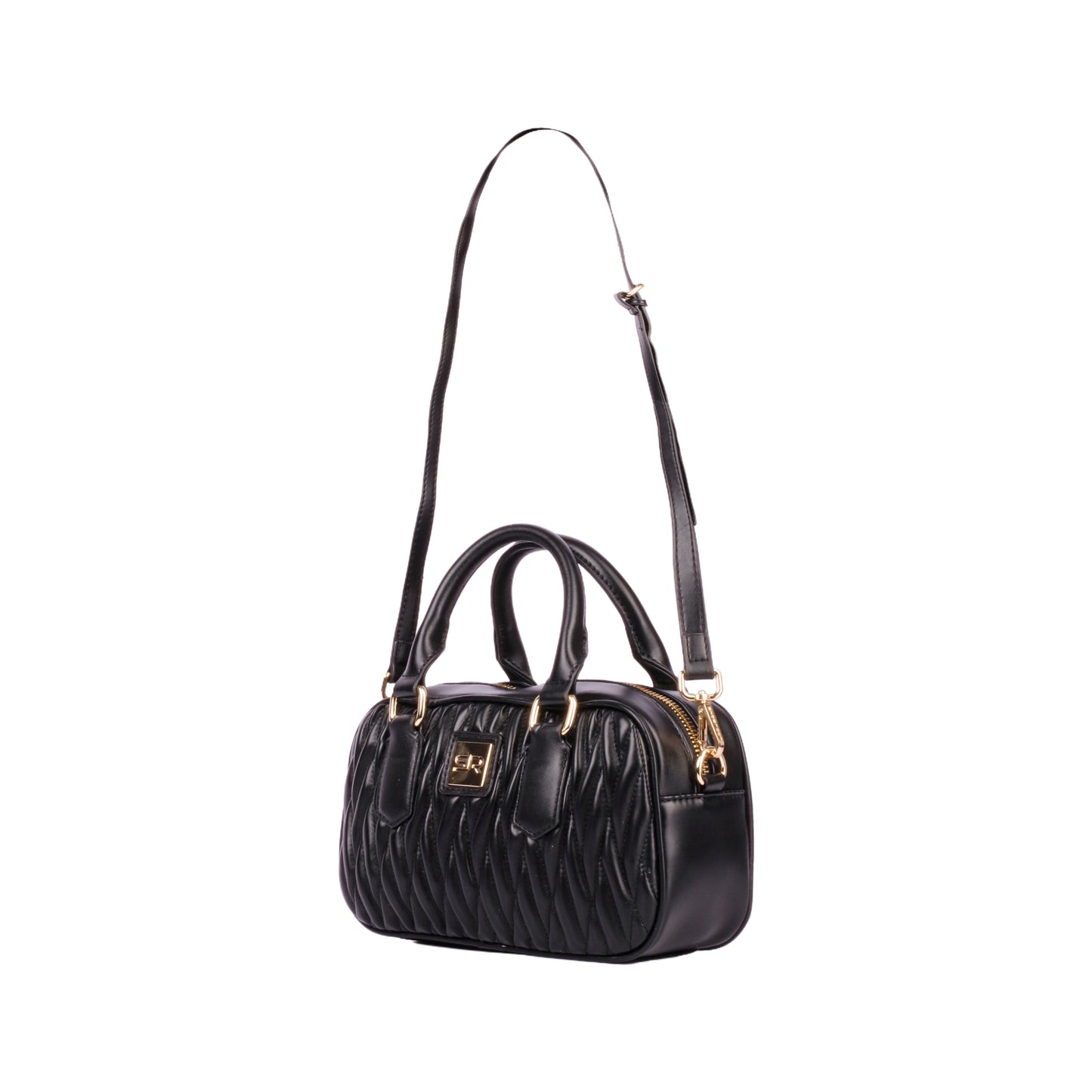 Stitched Leather Handbag with Strap