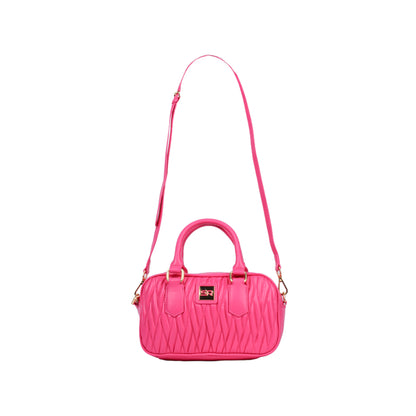 Stitched Leather Handbag with Strap