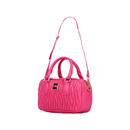 Stitched Leather Handbag with Strap