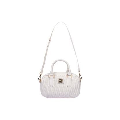 Stitched Leather Handbag with Strap