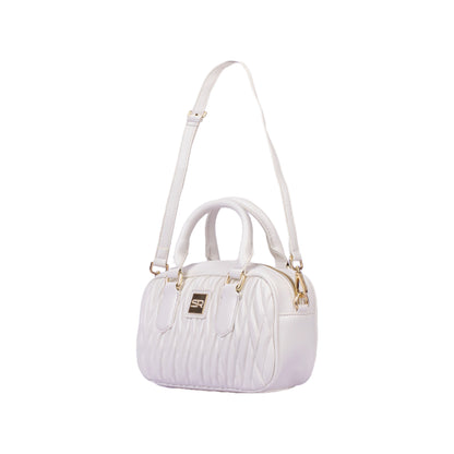 Stitched Leather Handbag with Strap