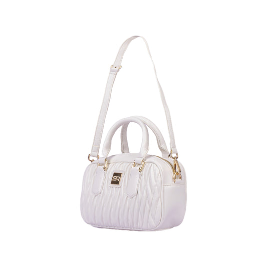 Stitched Leather Handbag with Strap