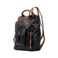 Leather Backpack with Side Zipper Pockets