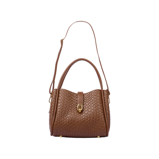 Textured Leather Handbag with Long Handle