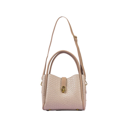 حقيبة يد جلدية محببة بمقبض طويل