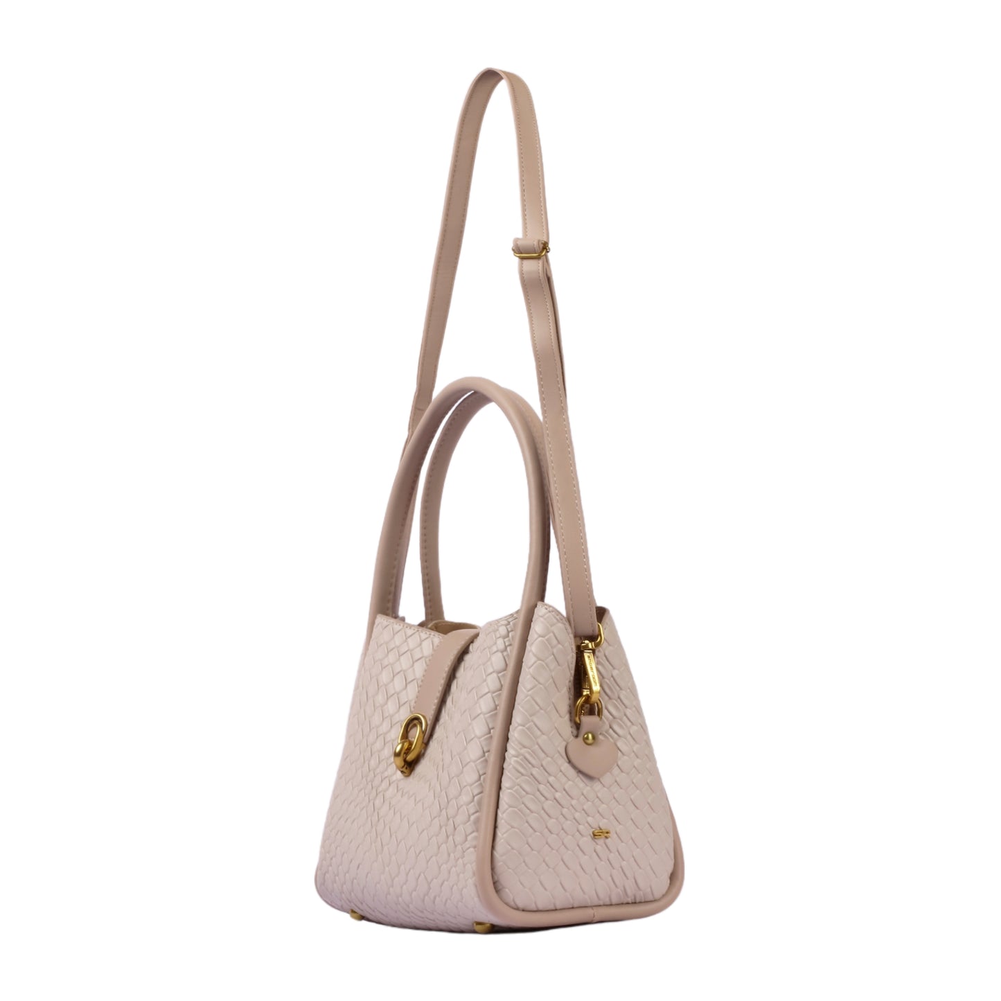 Textured Leather Handbag with Long Handle