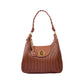 Braided Handle Ribbed Shoulder Bag