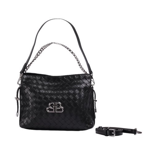 Chic Shoulder Bag with Extra Strap & Chain