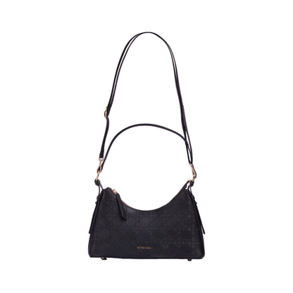 Structured Leather Shoulser Bag with Strap