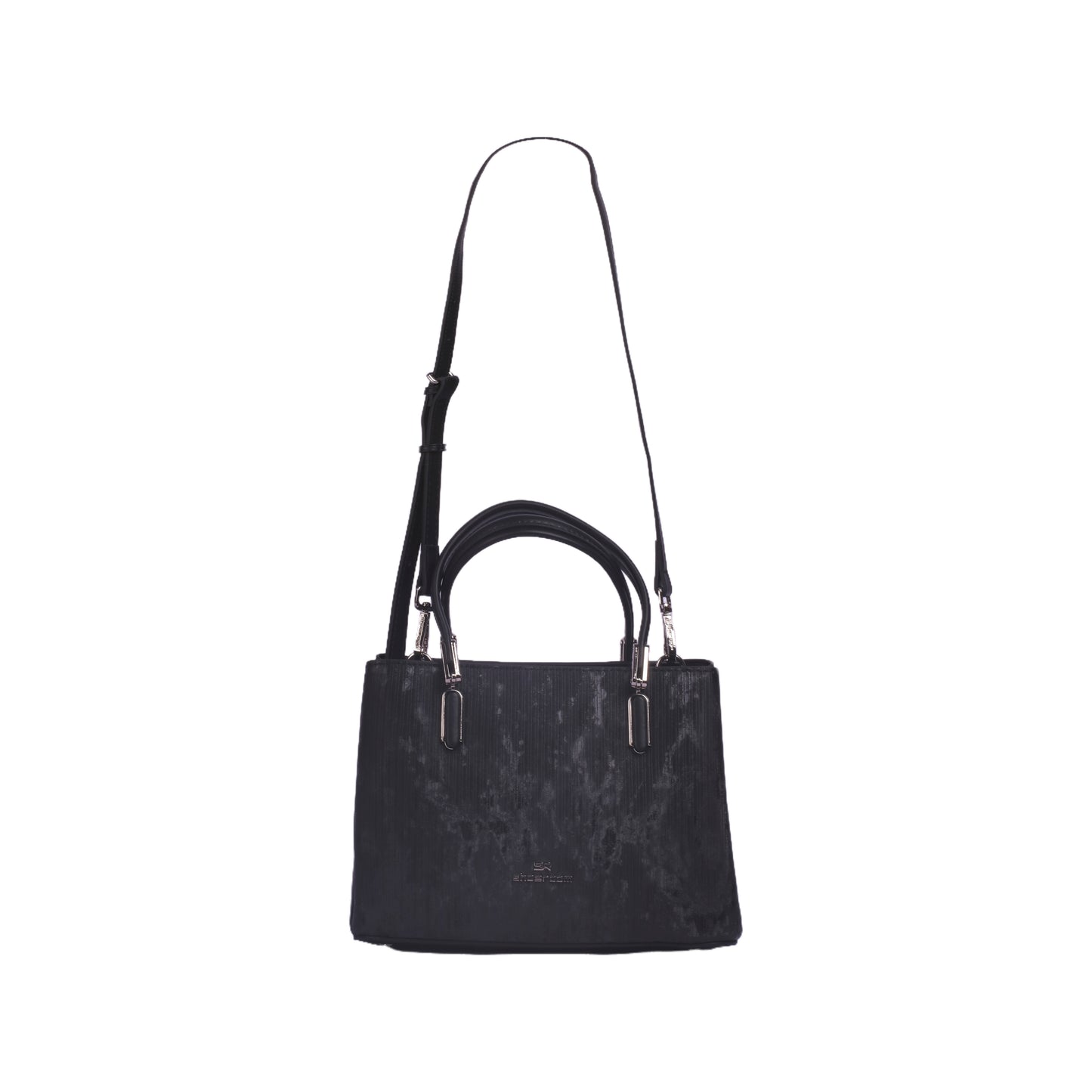 Shiny Leather Handbag with Strap