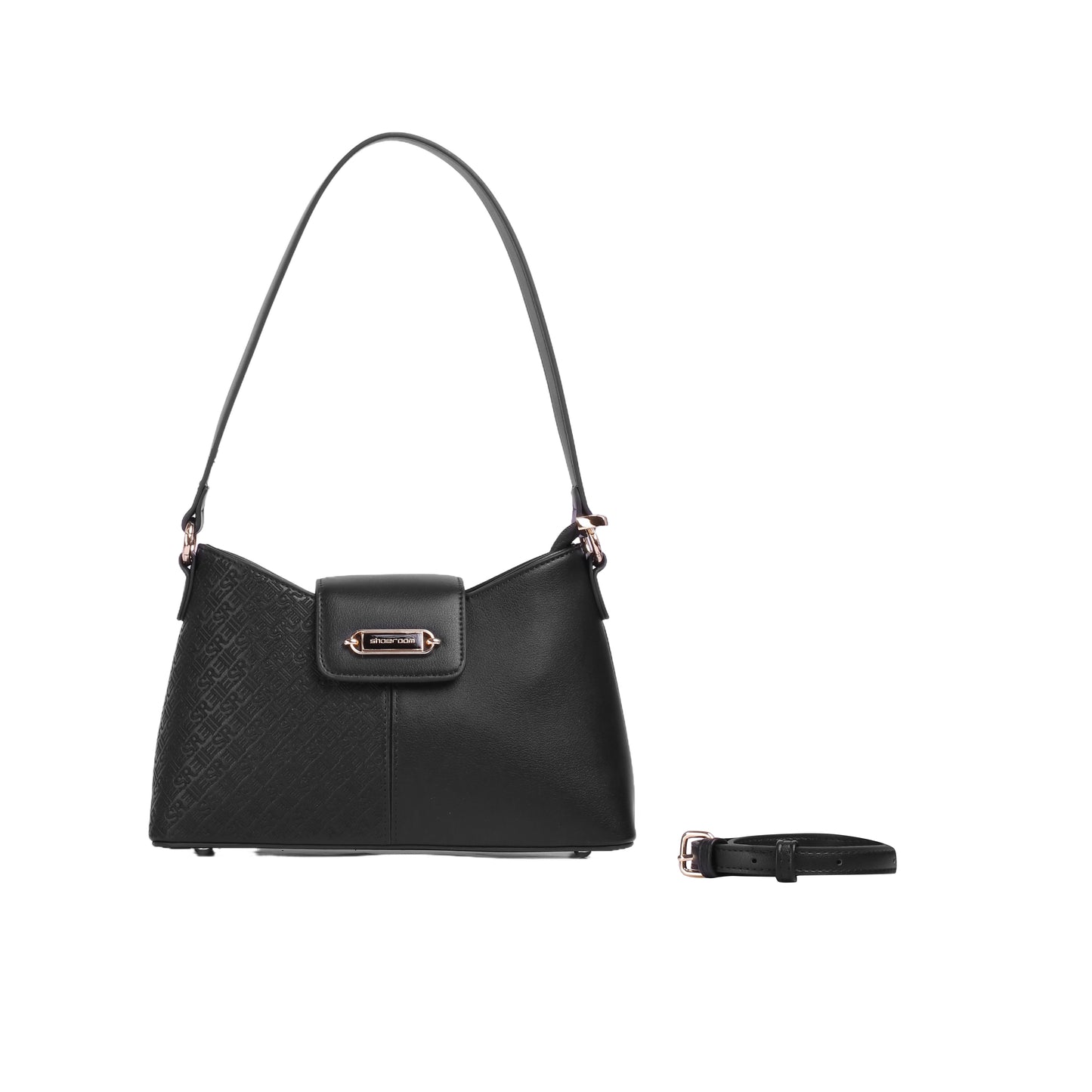 Half Textured Leather Handbag