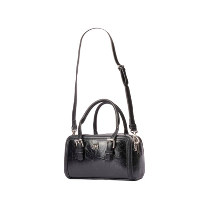 Boxy Leather Handbag with Strap