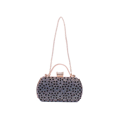 Metal Handle Strass Soiree Clutch