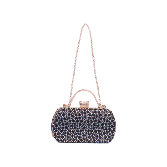 Metal Handle Strass Soiree Clutch