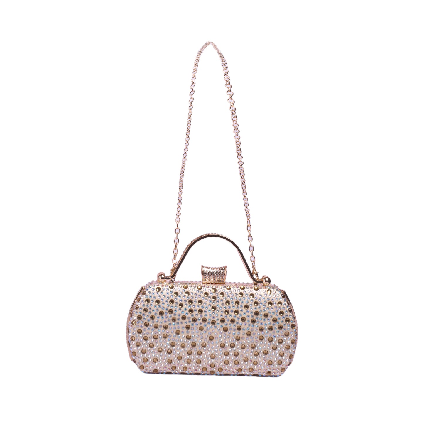 Metal Handle Strass Soiree Clutch