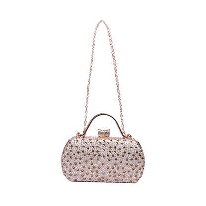 Metal Handle Strass Soiree Clutch