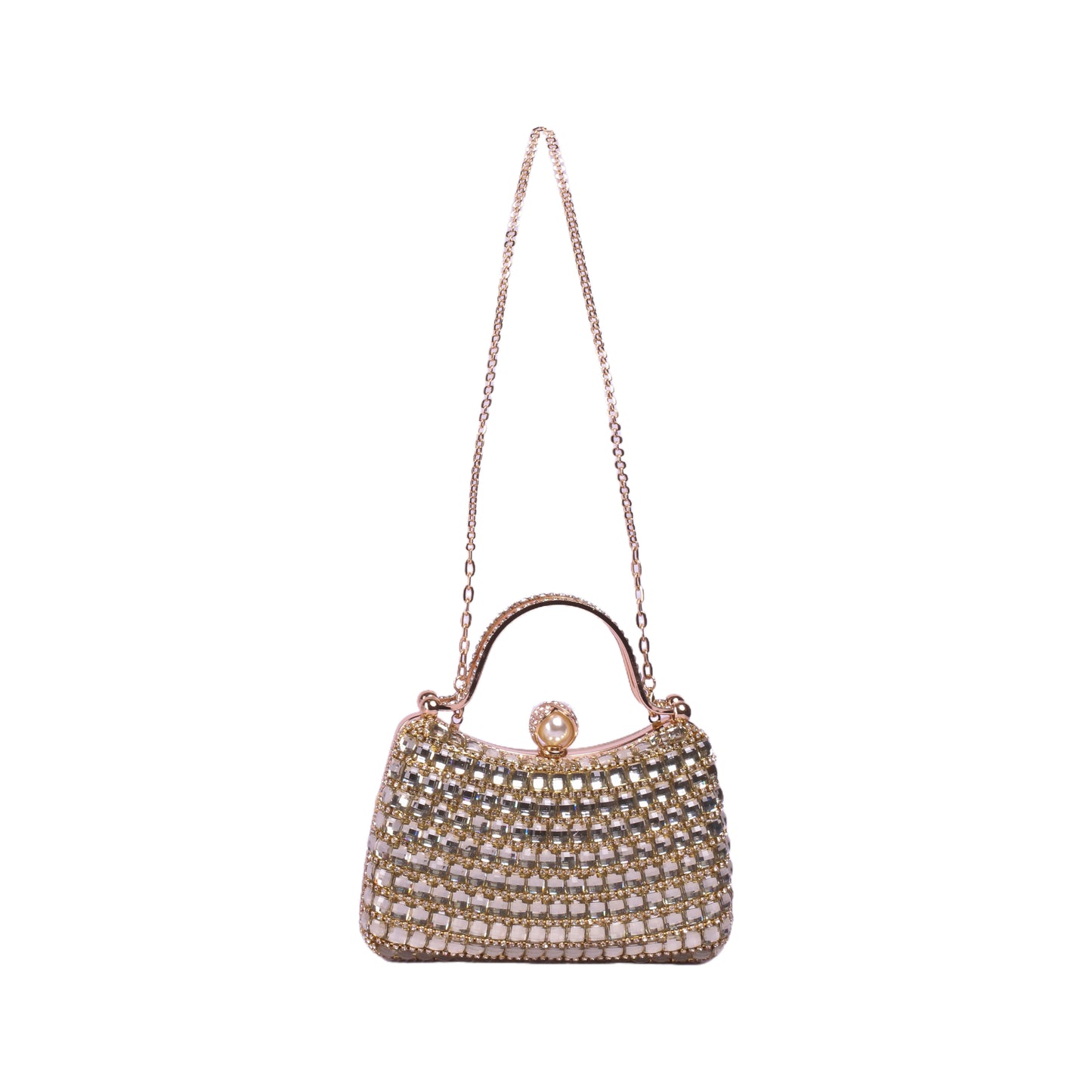 Strass Clutch with Metal Chain