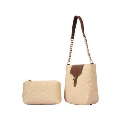 Twist Lock Shoulder Bag with Pouch
