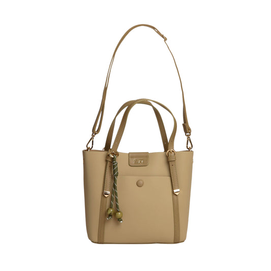 Buckle Handle Leather Handbag