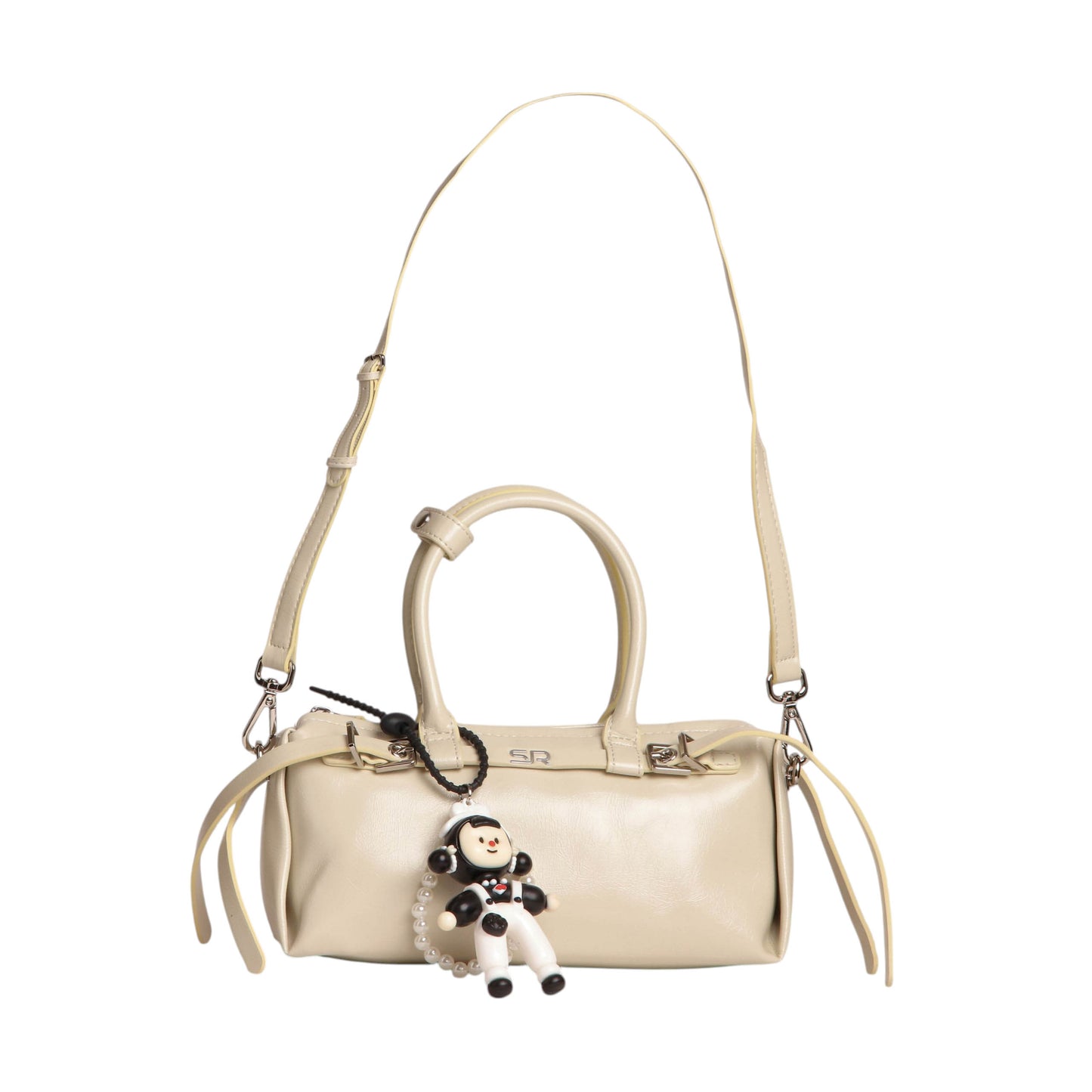 Elegant Leather Handbag with Medal