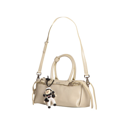 Elegant Leather Handbag with Medal