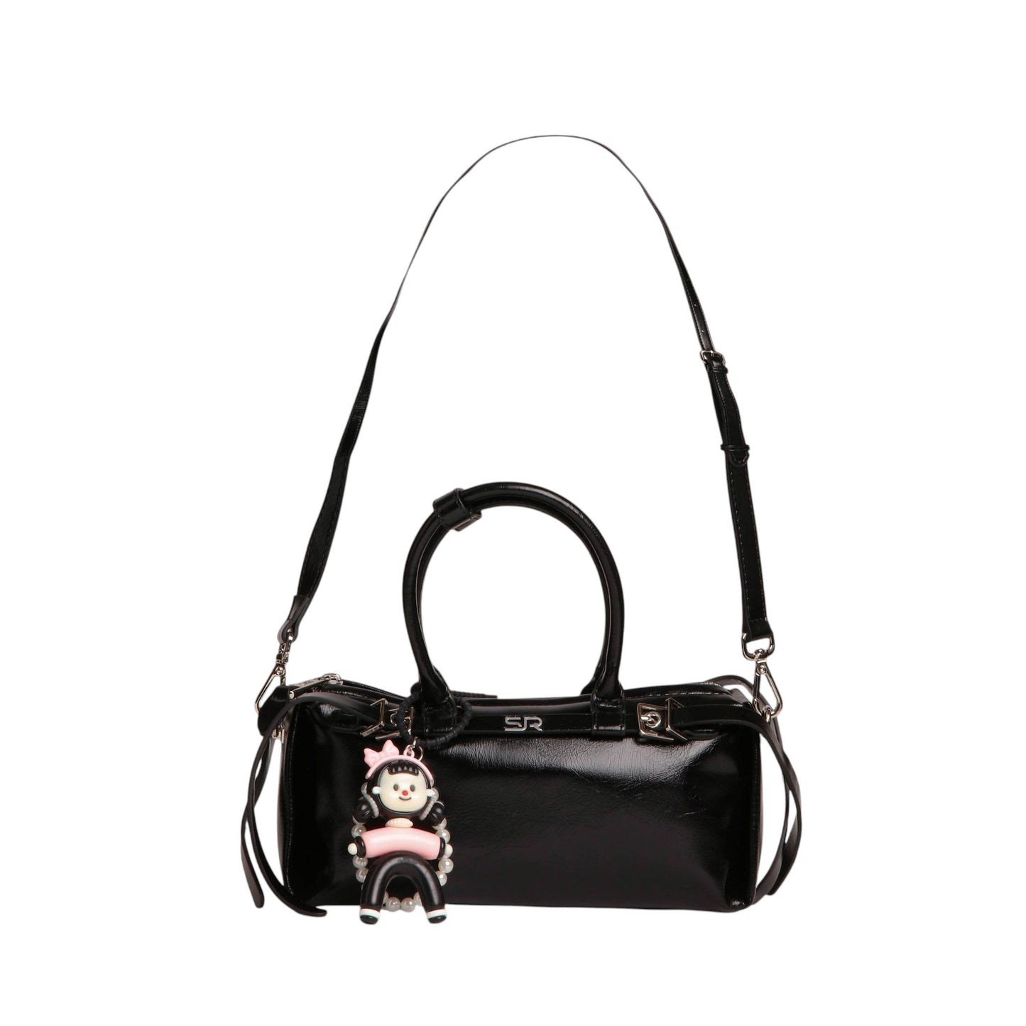 Elegant Leather Handbag with Medal
