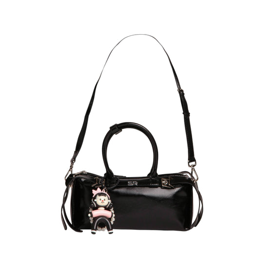Elegant Leather Handbag with Medal