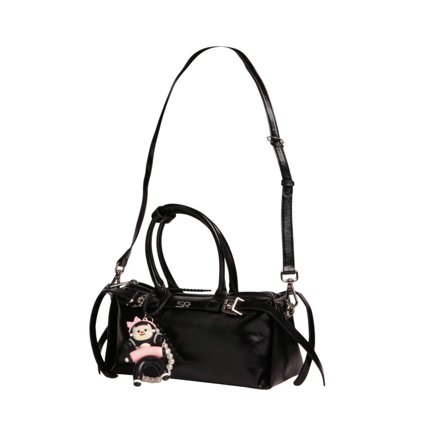 Elegant Leather Handbag with Medal