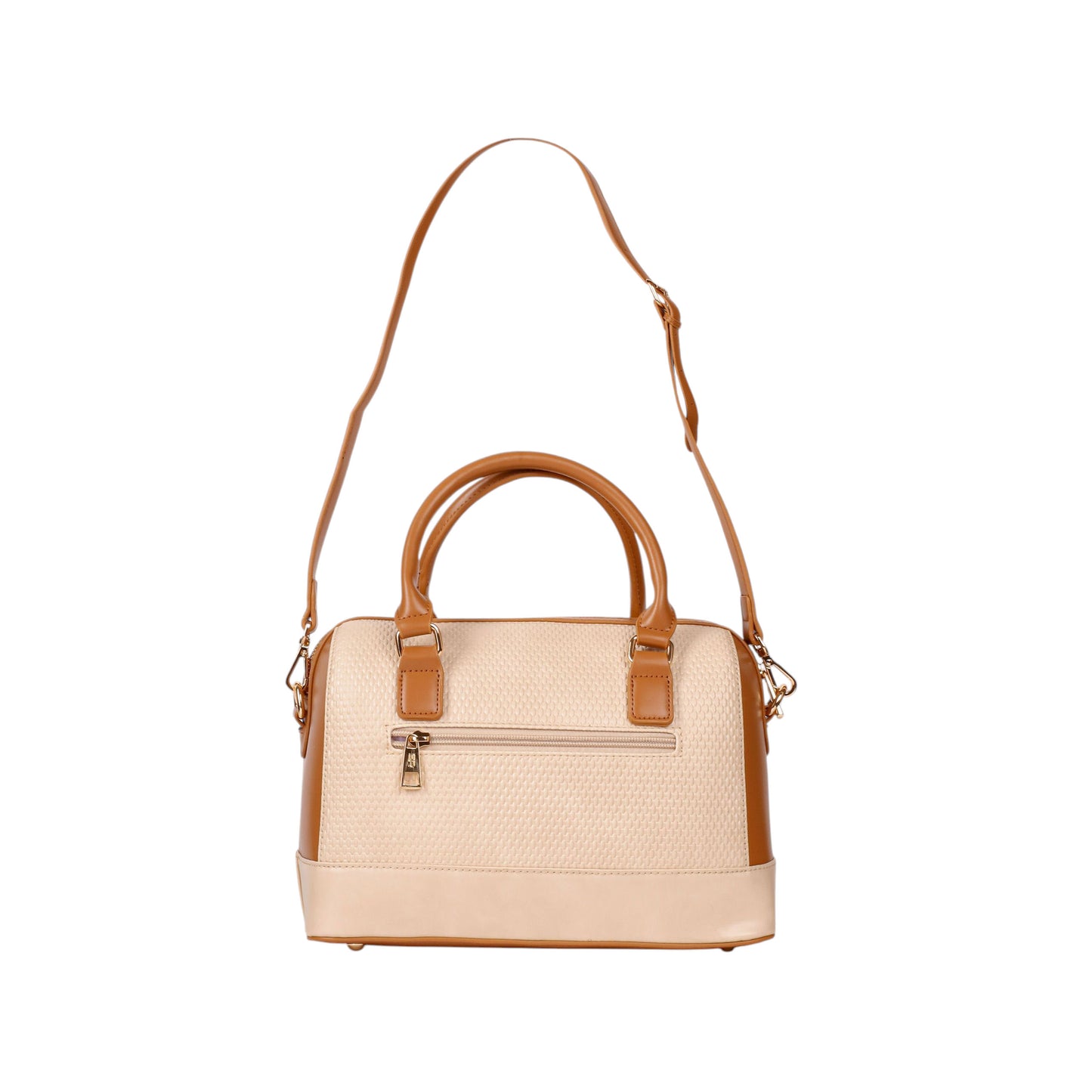 Textured Leather Handbag with Strap