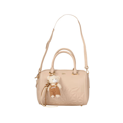 Back Zipper Handbag with Bear Medal
