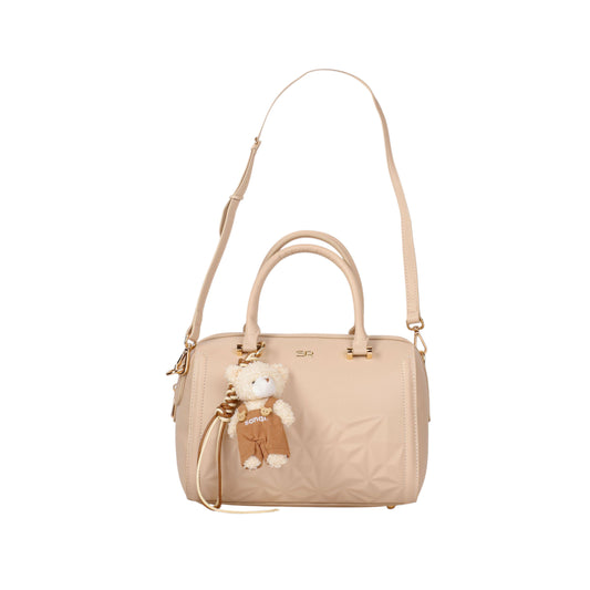 Back Zipper Handbag with Bear Medal