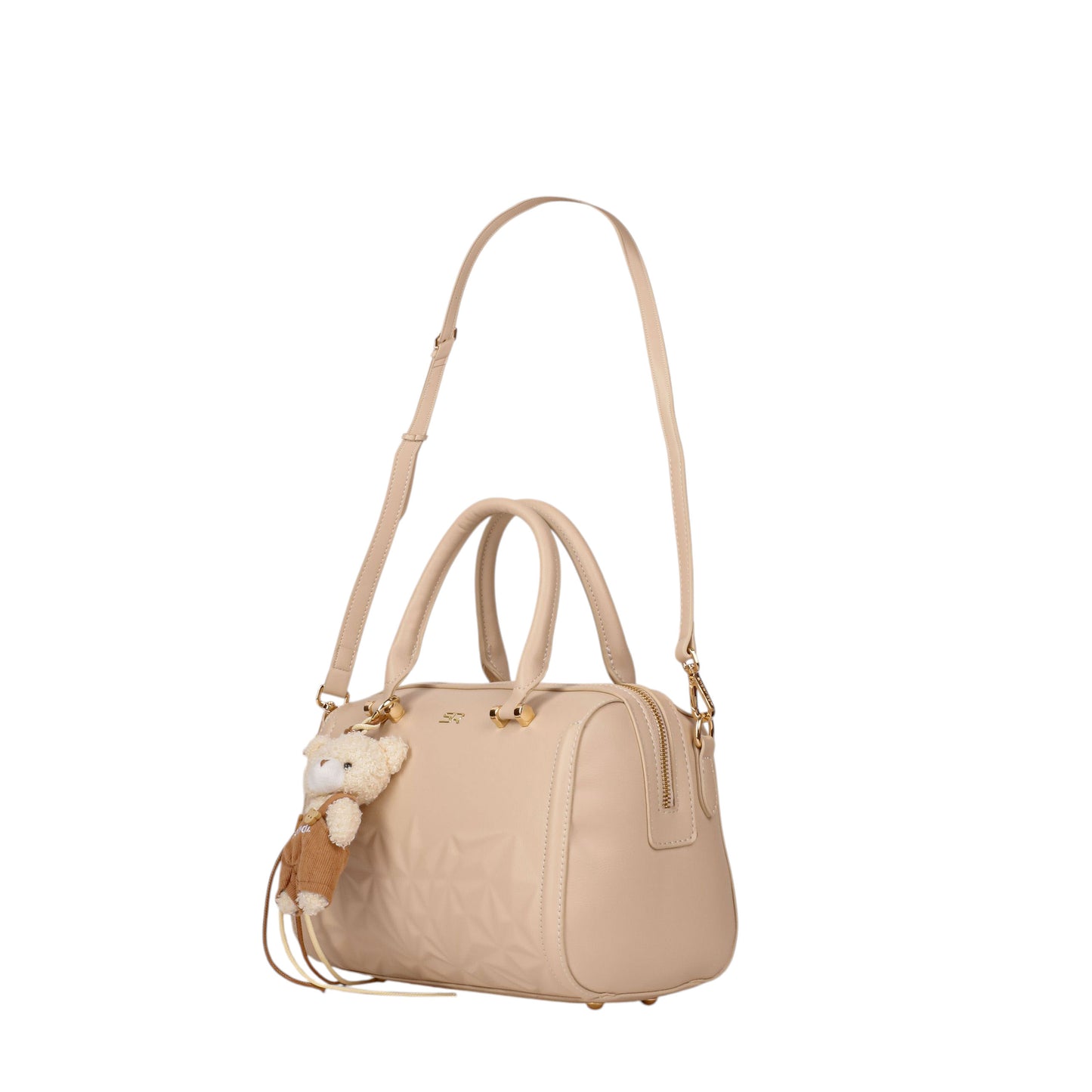 Back Zipper Handbag with Bear Medal