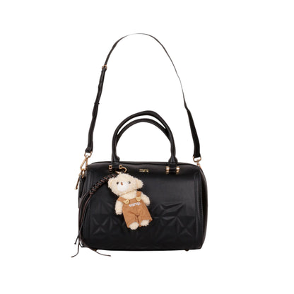 Back Zipper Handbag with Bear Medal