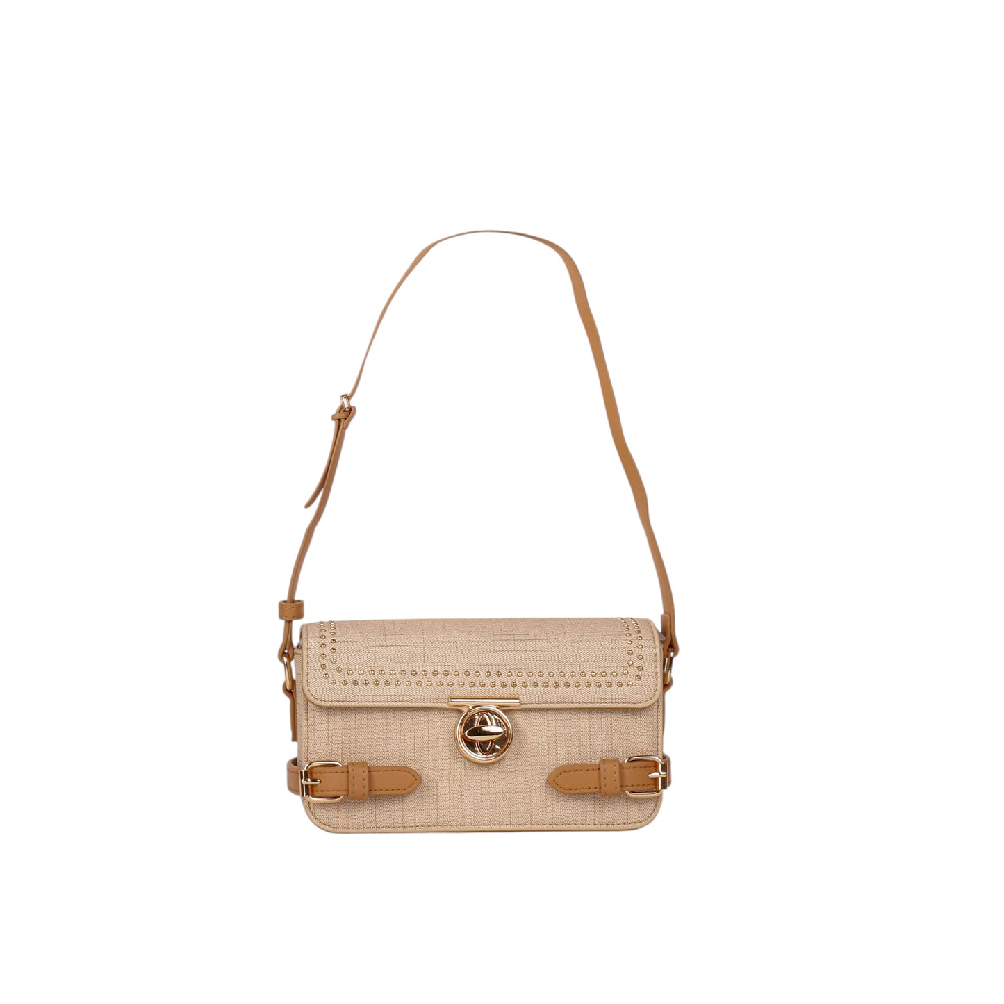 Casual Crossbody Bag with Side Buckles