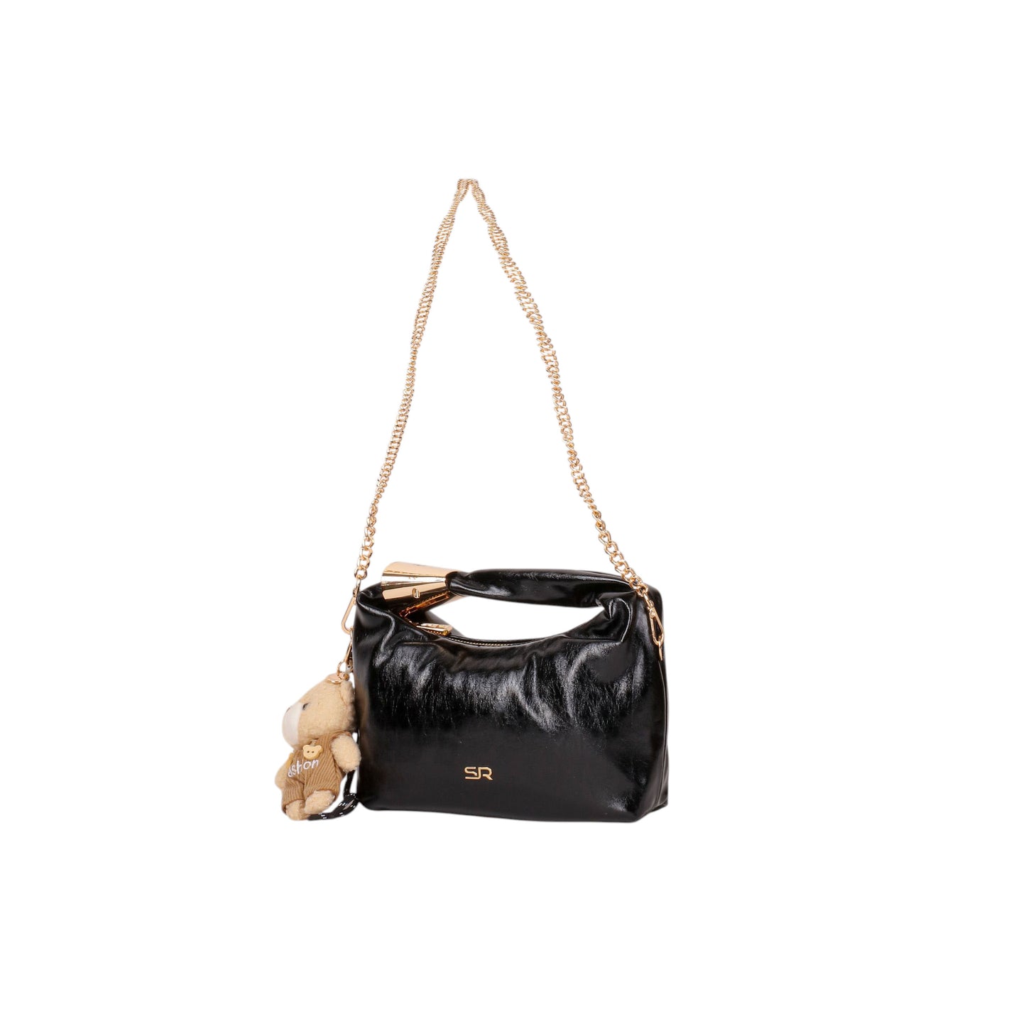 Casual Patent Leather Mini Bag with Chain