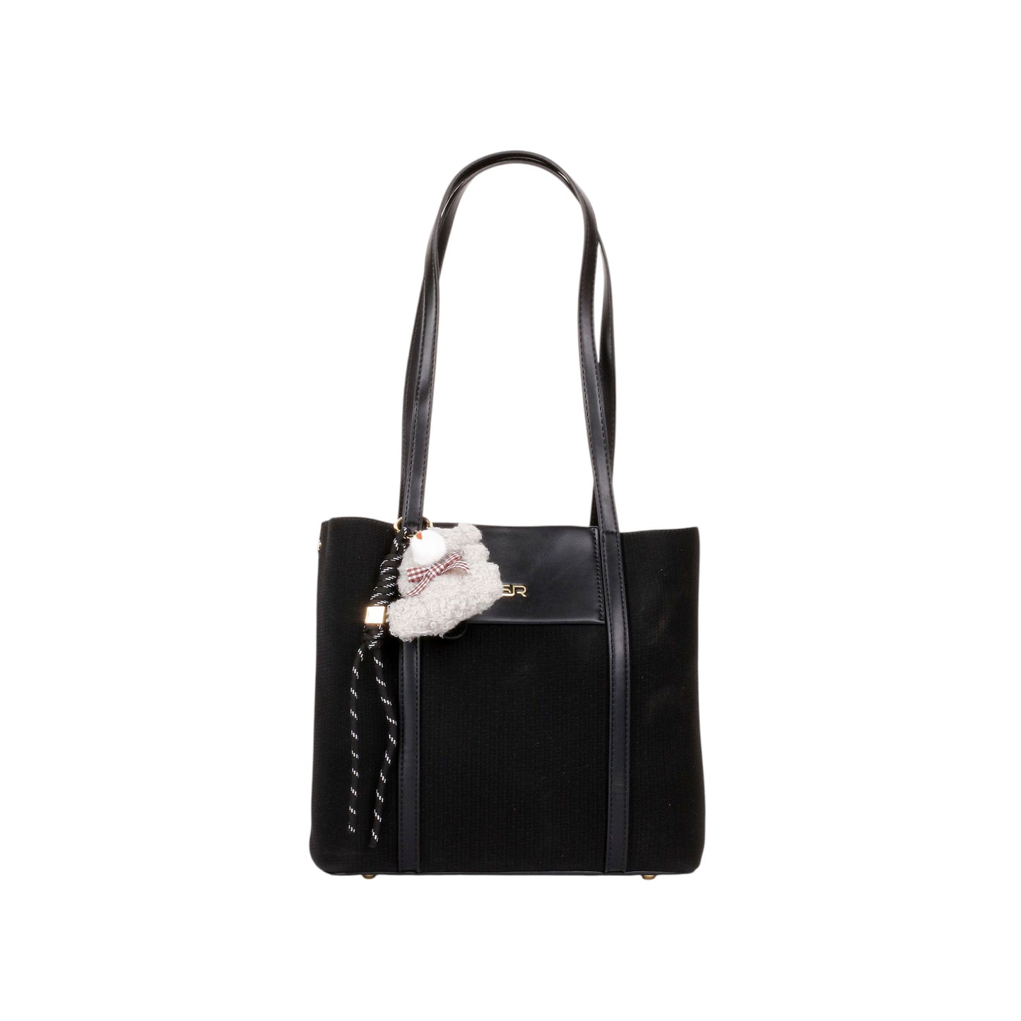 Stylish Shoulder Bag with Bear Medal