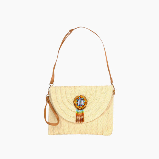 Burlap Clutch with Extra Strap