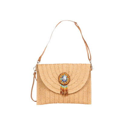 Burlap Clutch with Extra Strap